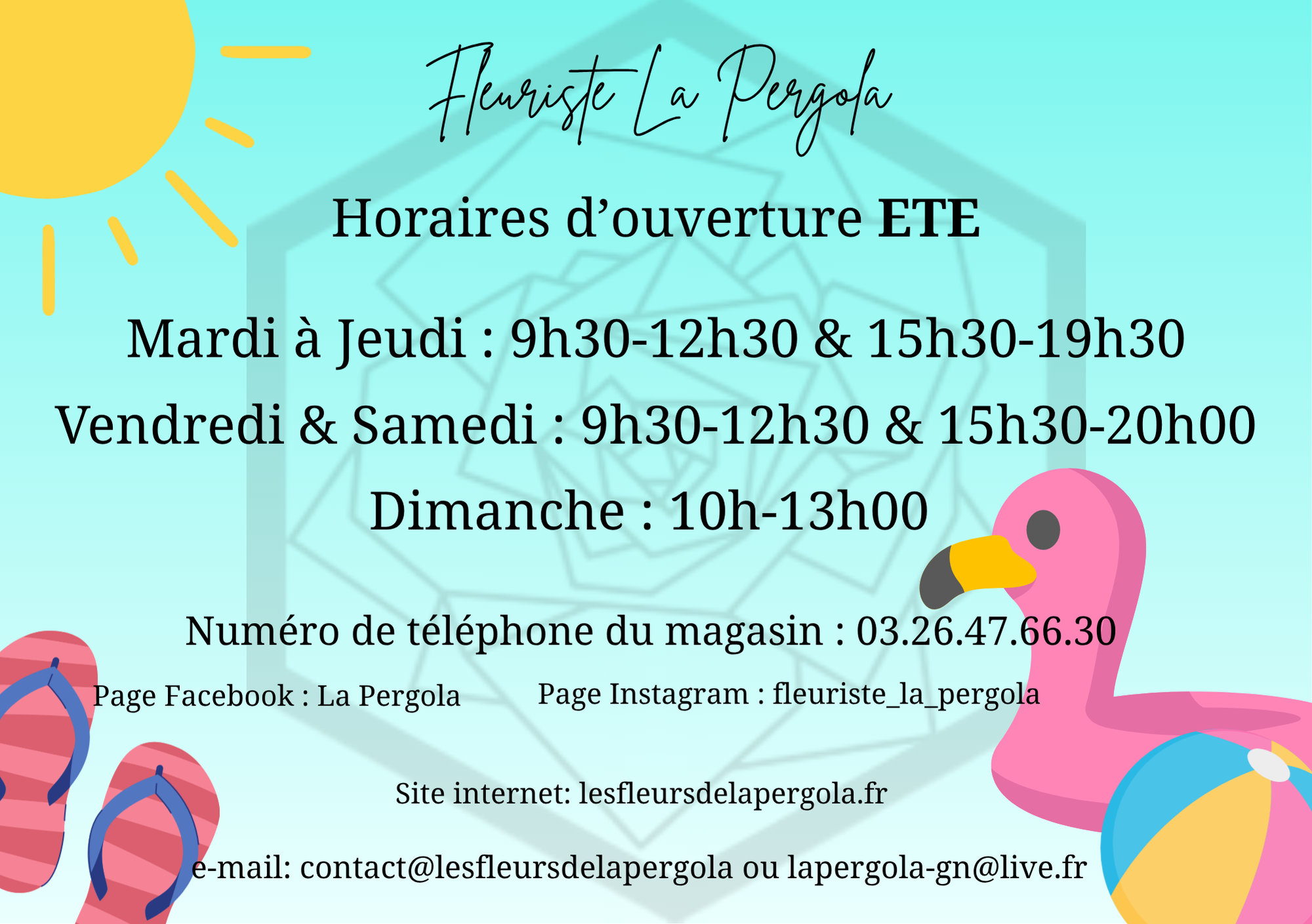 Horaires d'été 